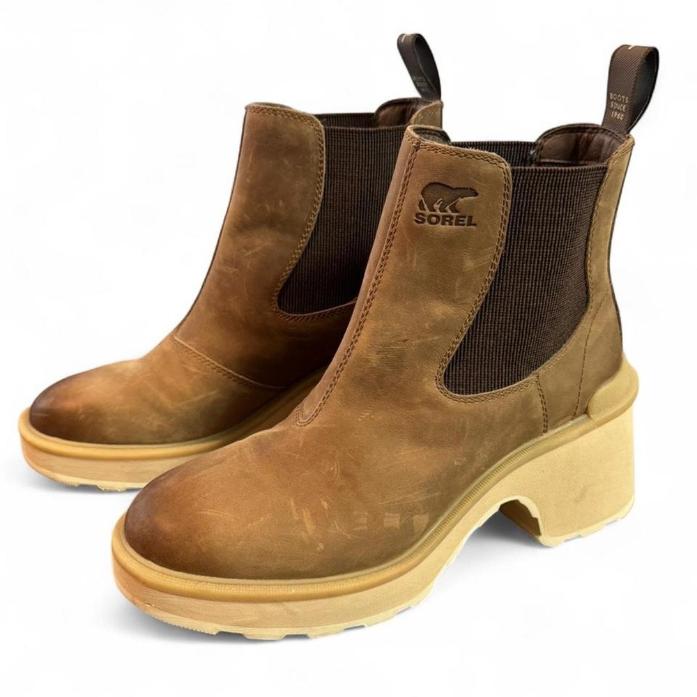 Sorel Women's Hi-Line Heel Chelsea Boots leather Size US 9